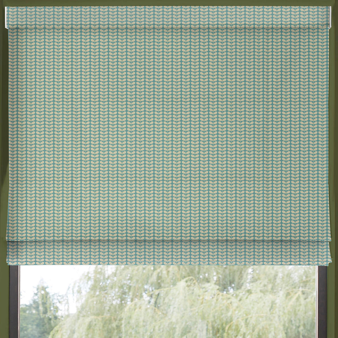 Orla Kiely Tiny Stem Made to Measure Roman Blind Duckegg