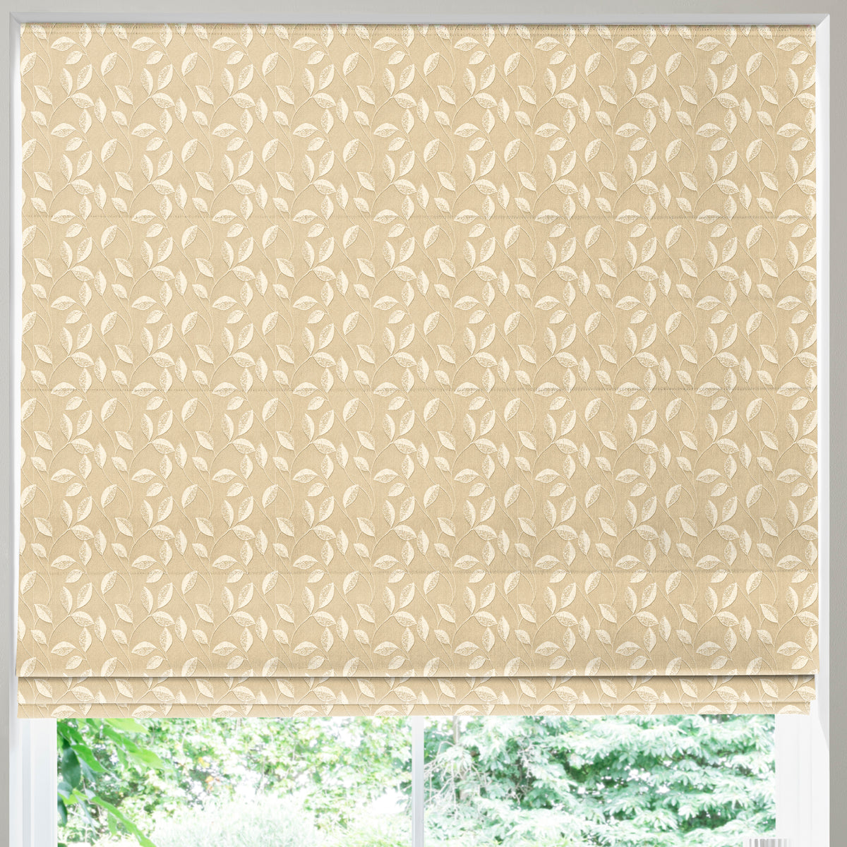 Leaf Vine Made to Measure Roman Blind Gold