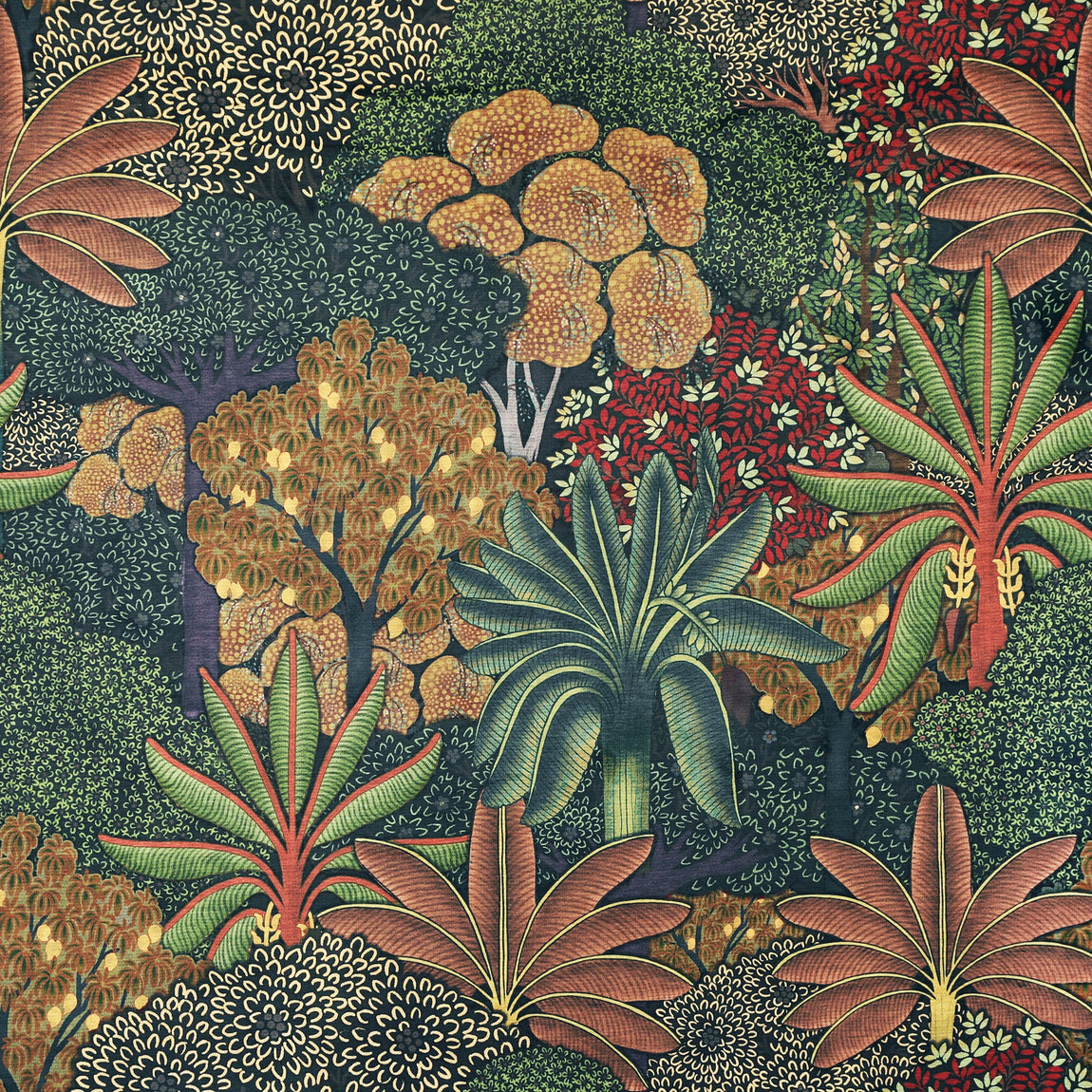 Linda Barker Treasure Garden Velvet Print Made to Measure Roman Blind Navy