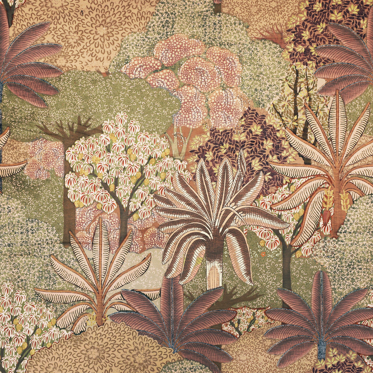 Linda Barker Treasure Garden Velvet Print Made to Measure Curtain Peach