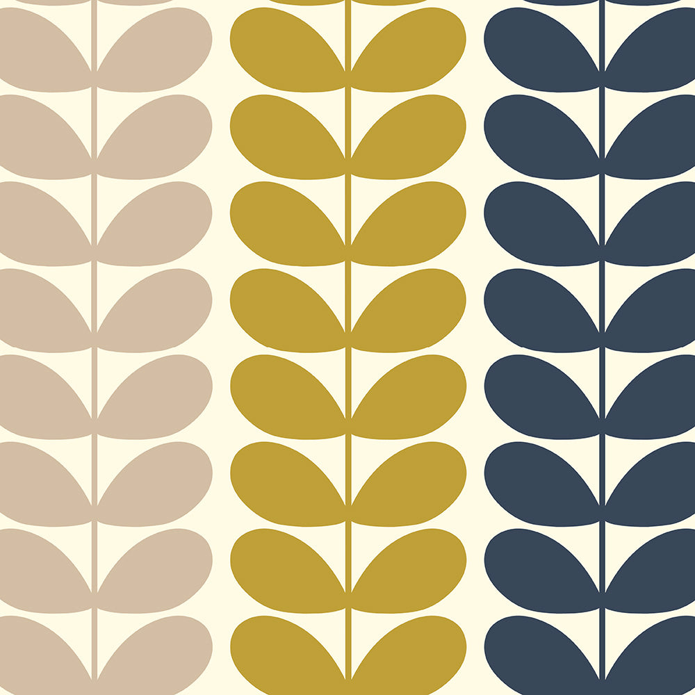 Orla Kiely Trio Stem Made to Measure Roman Blind Ochre
