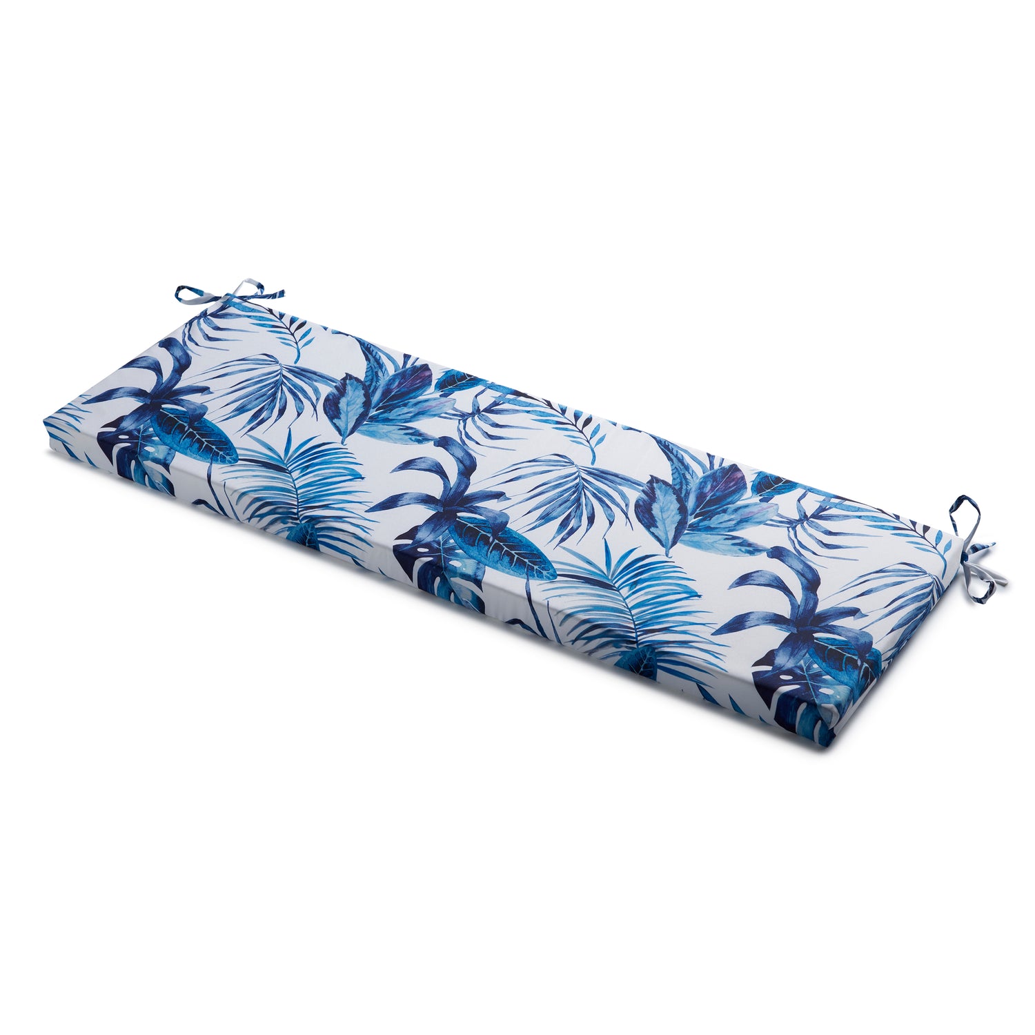Tropical Water Resistant Outdoor Bench Pad 45cm x 125cm Blue