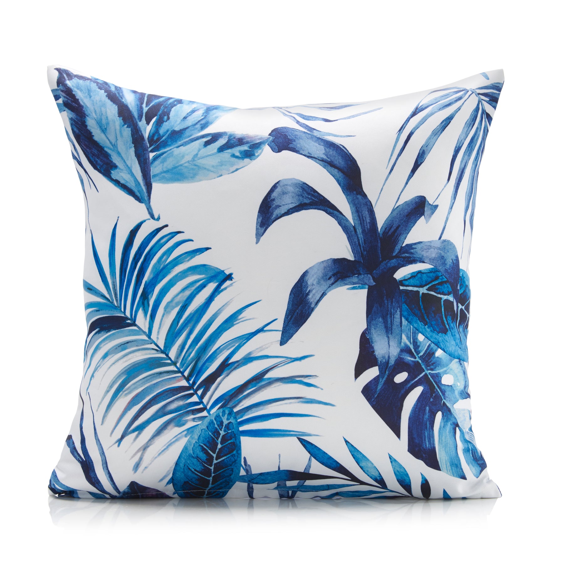 Tropical Water Resistant Outdoor Filled Cushion 46cm x 46cm Blue