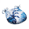 Tropical Water Resistant Outdoor Rounded Seat Pad 42cm x 42cm Blue
