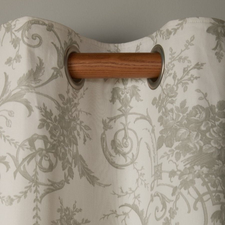 Laura Ashley Tuileries Ready Made Blackout Eyelet Curtains Dark Dove Grey