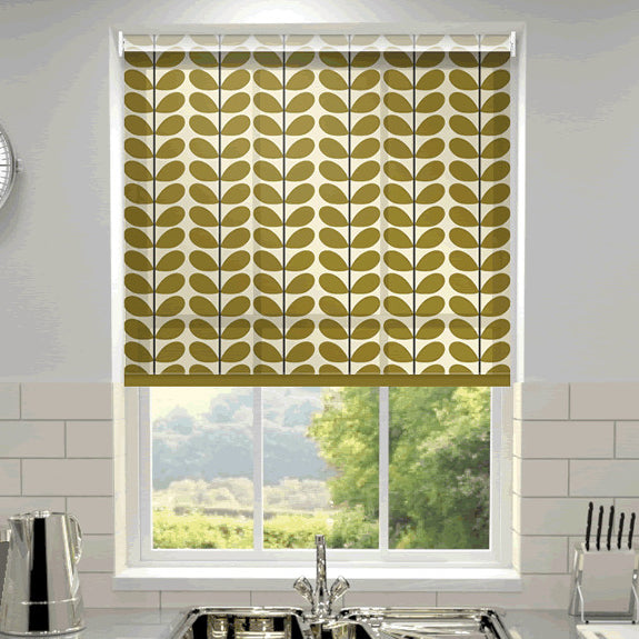 Orla Kiely Two Colour Stem Made to Measure Roller Blind Olive