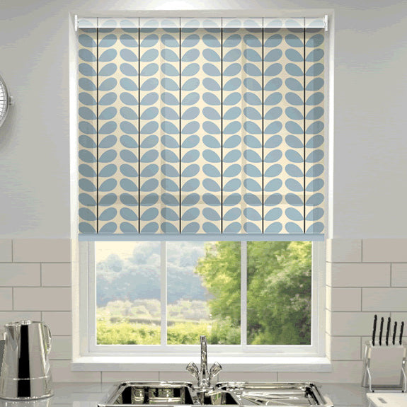 Orla Kiely Two Colour Stem Made to Measure Roller Blind Powder Blue