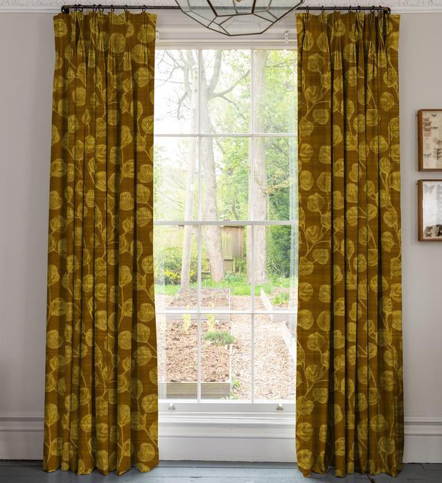 Linda Barker Ursulas Vine Velvet Fabric Ochre