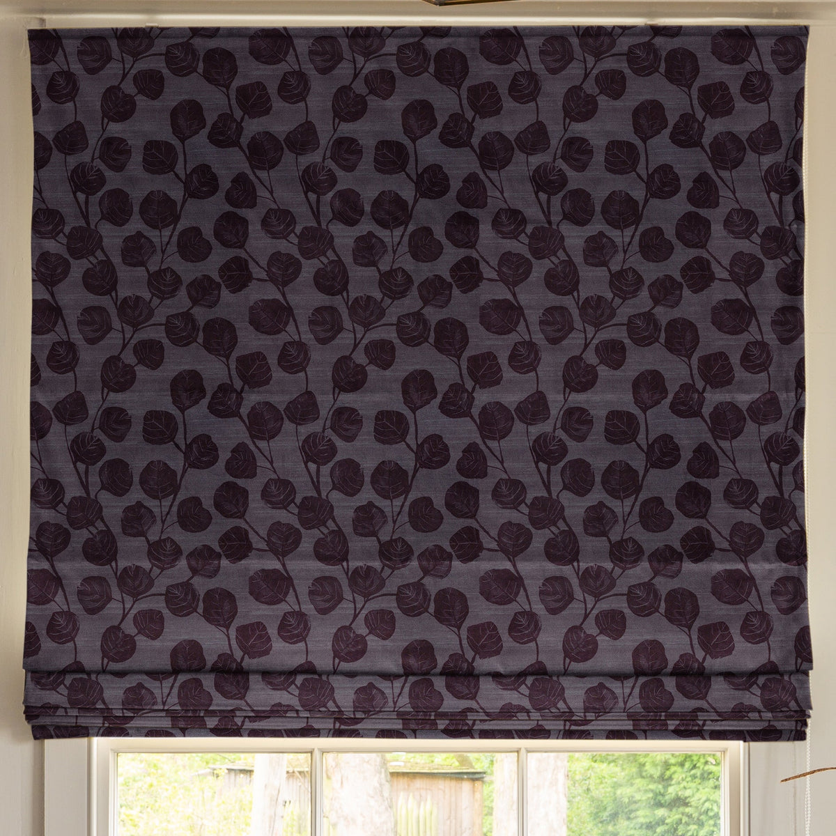 Linda Barker Ursulas Vine Velvet Fabric Grey Dark