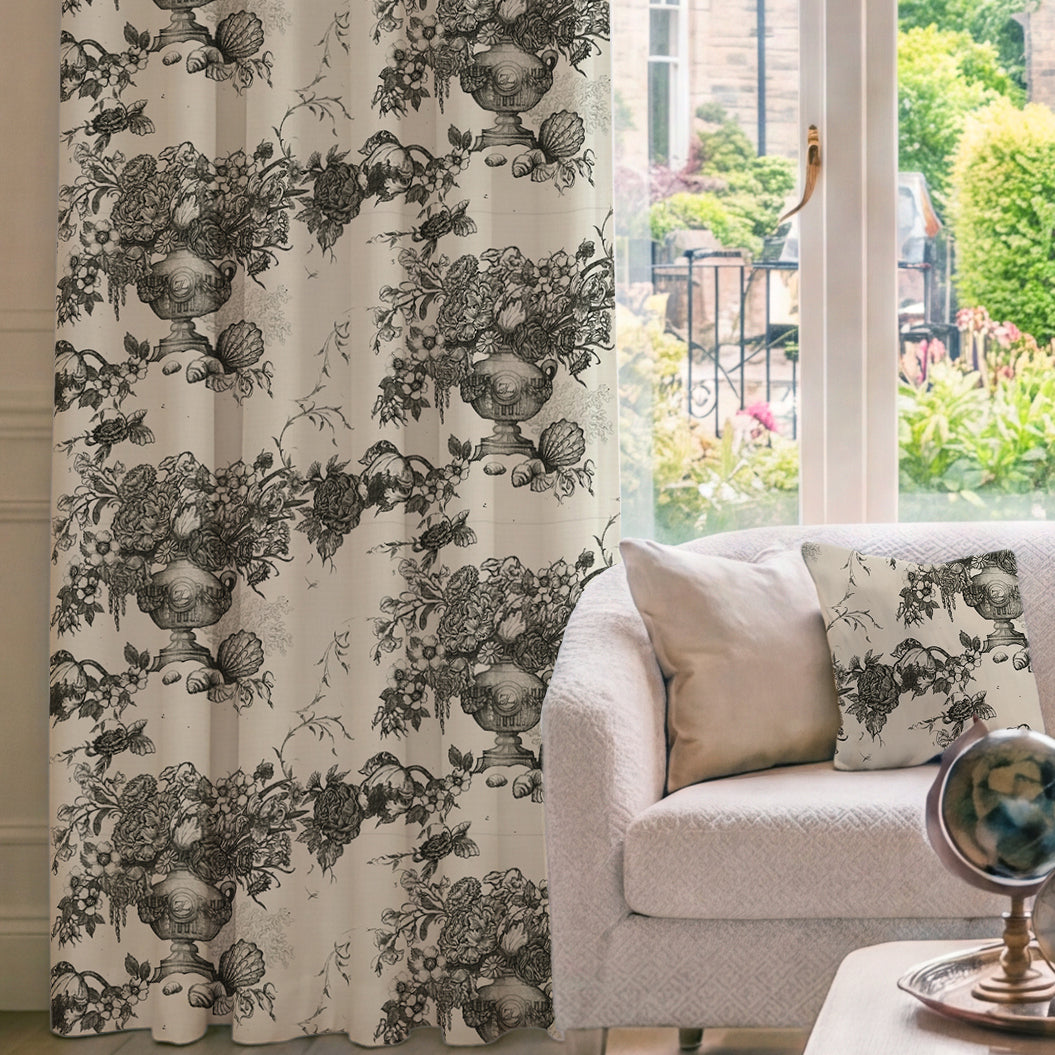HOUSE Llewelyn-Bowen Vacannes Made To Measure Curtains Ivory Mortar
