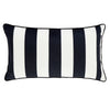 Style Sisters Velvet Stripe Boudoir Filled Cushion 30cm x 80cm Black White