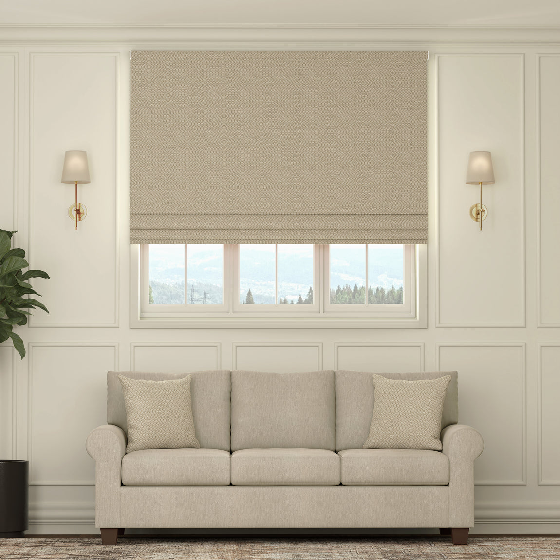 HOUSE Llewelyn-Bowen Divina Made To Measure Roman Blind Cotswold Stone