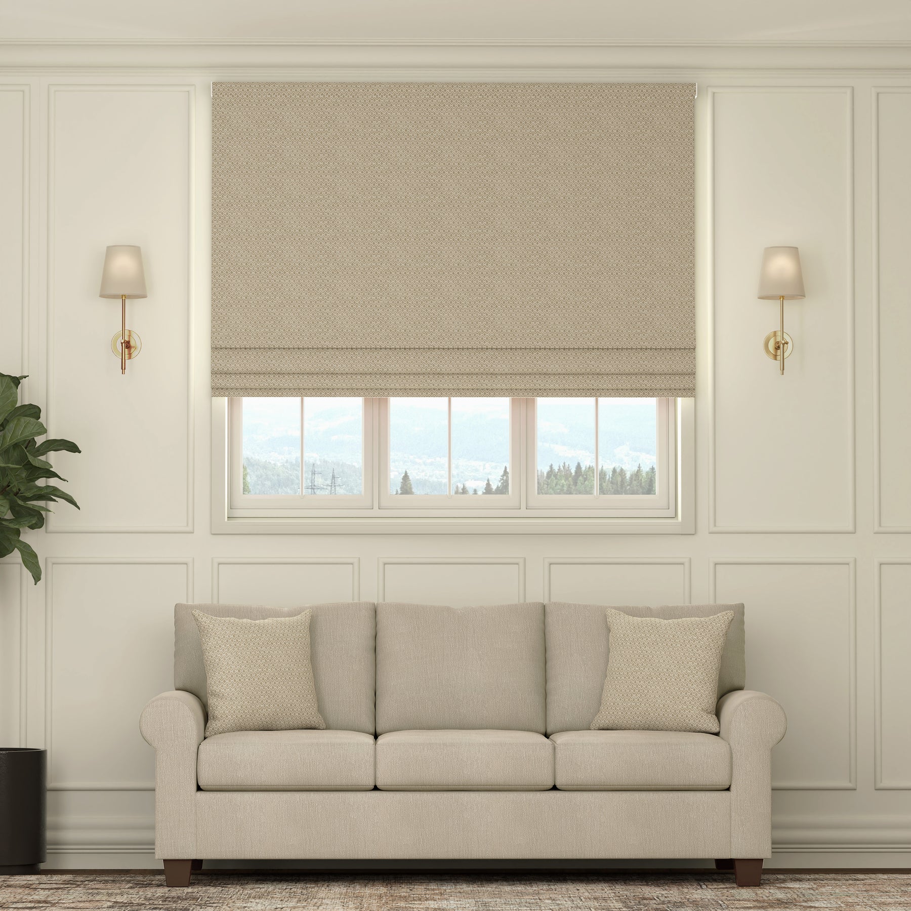 HOUSE Llewelyn-Bowen Divina Made To Measure Roman Blind Cotswold Stone