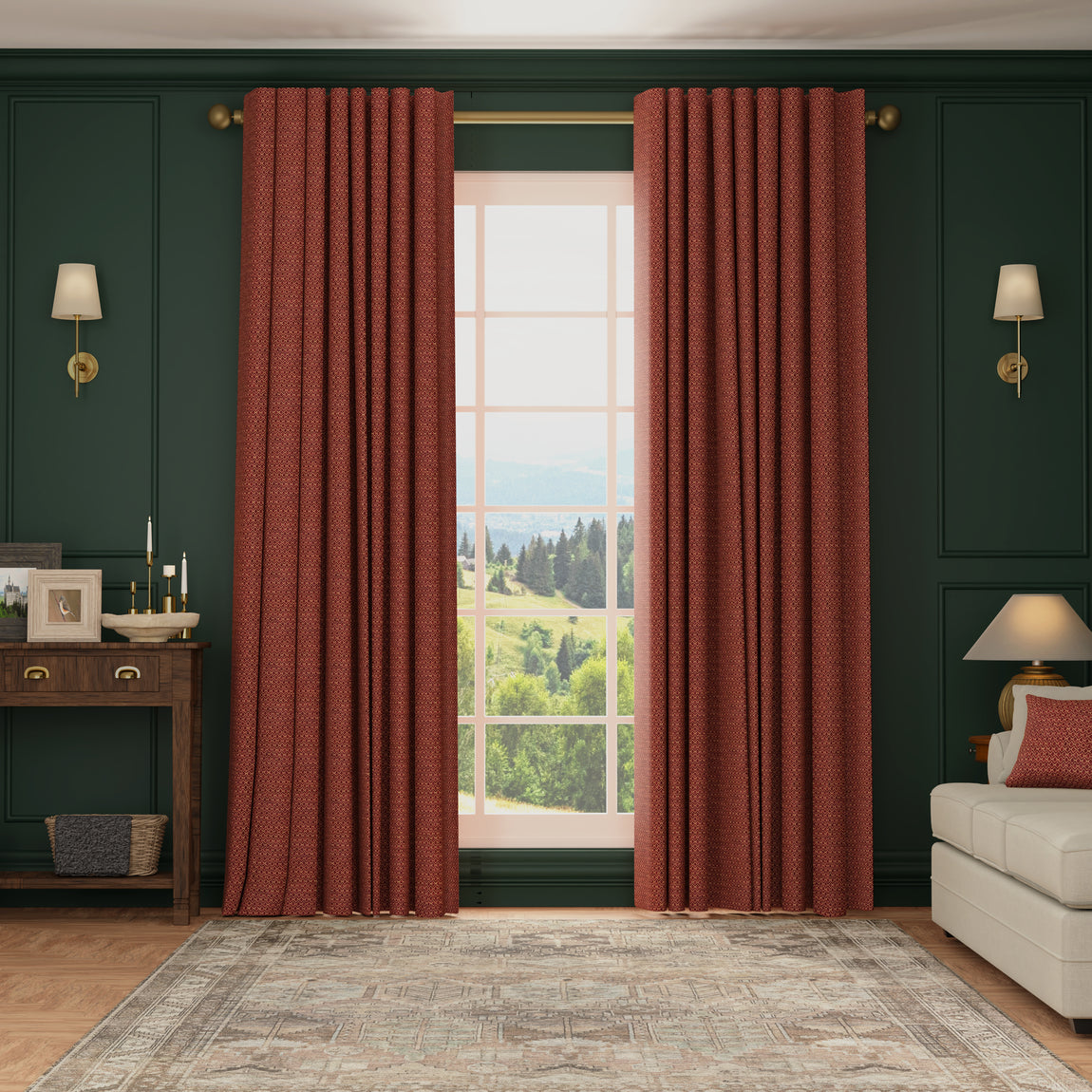 HOUSE Llewelyn-Bowen Divina Made To Measure Curtains Ruby