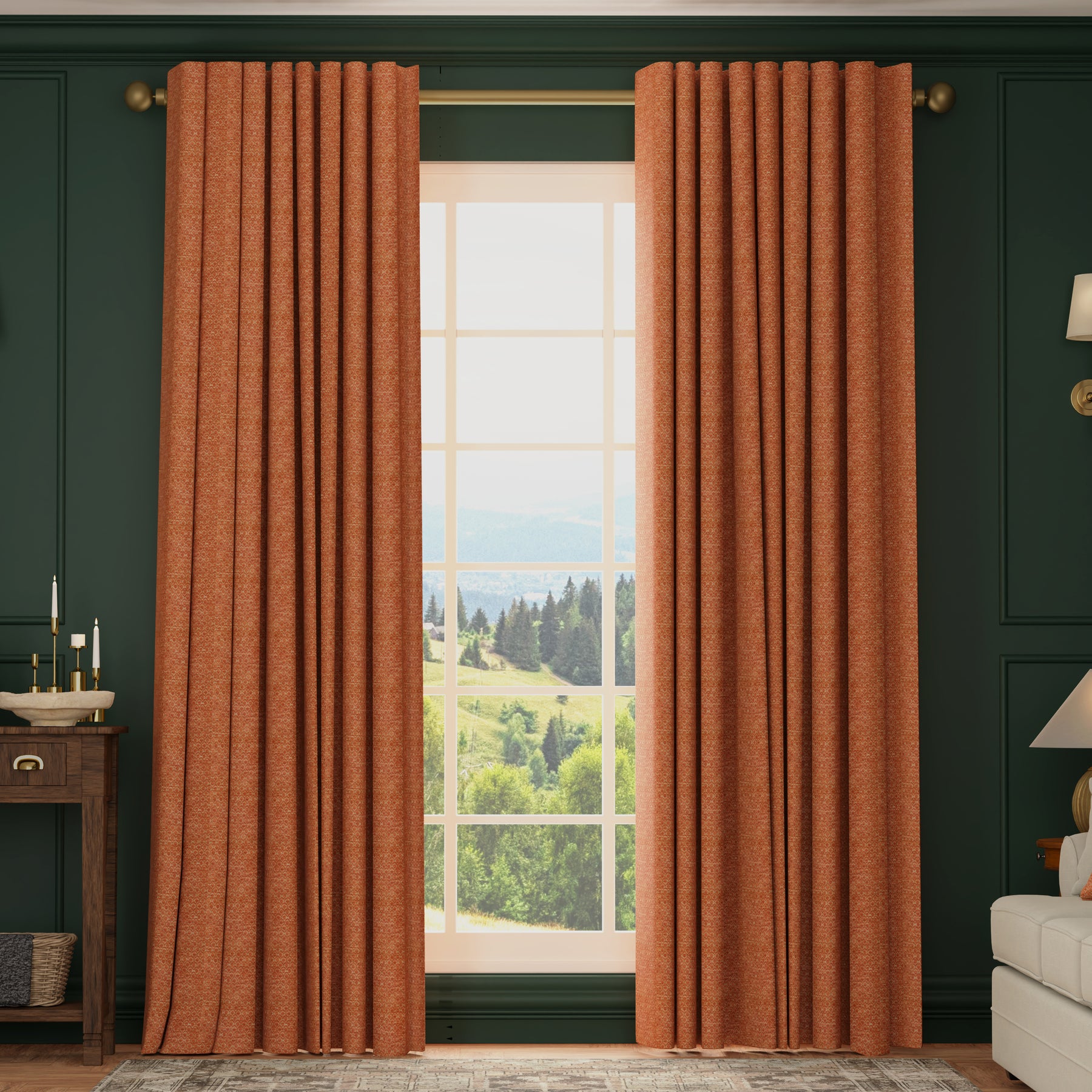 HOUSE Llewelyn-Bowen Divina Made To Measure Curtains Burnt Orange