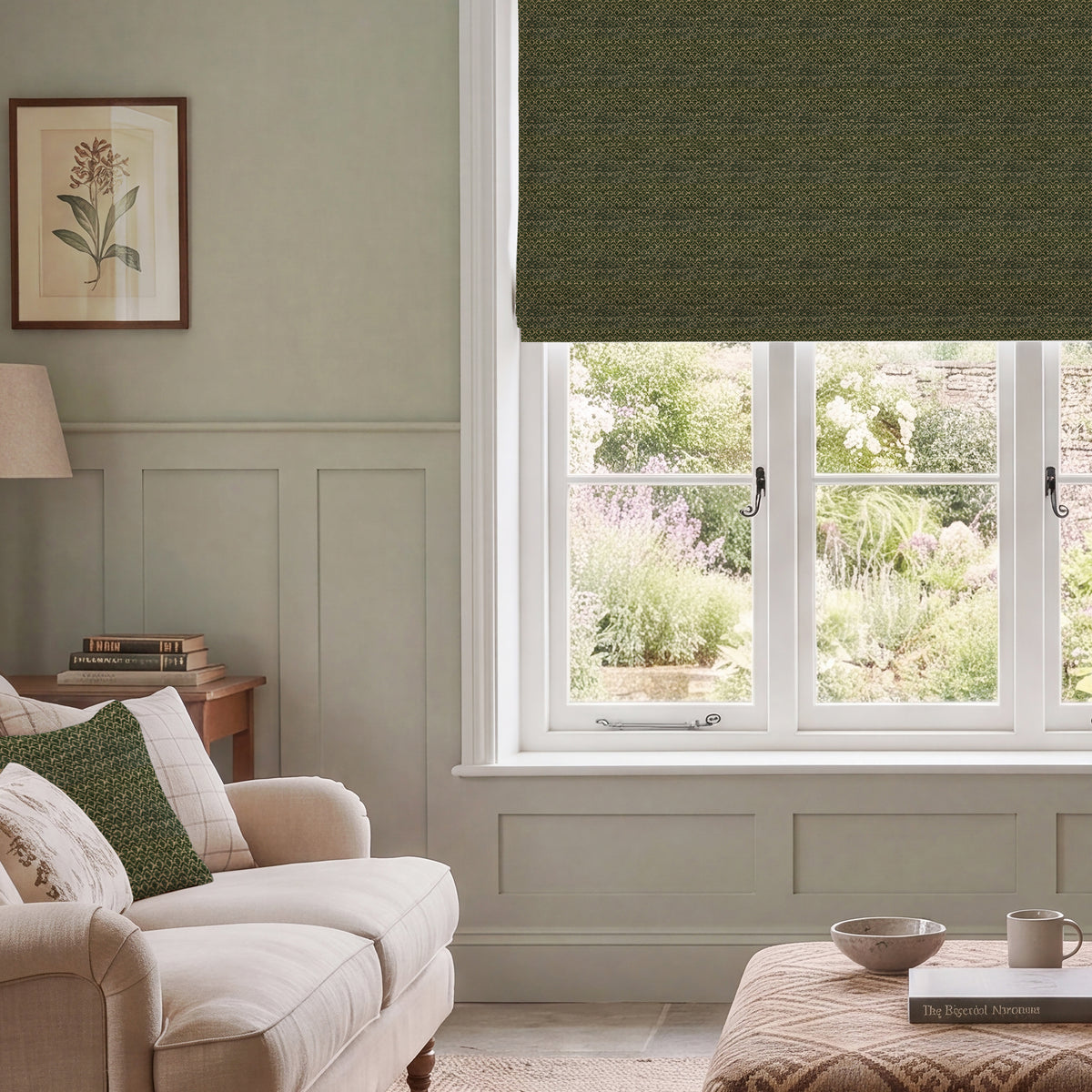 HOUSE Llewelyn-Bowen Divina Made To Measure Roman Blind Forest Green