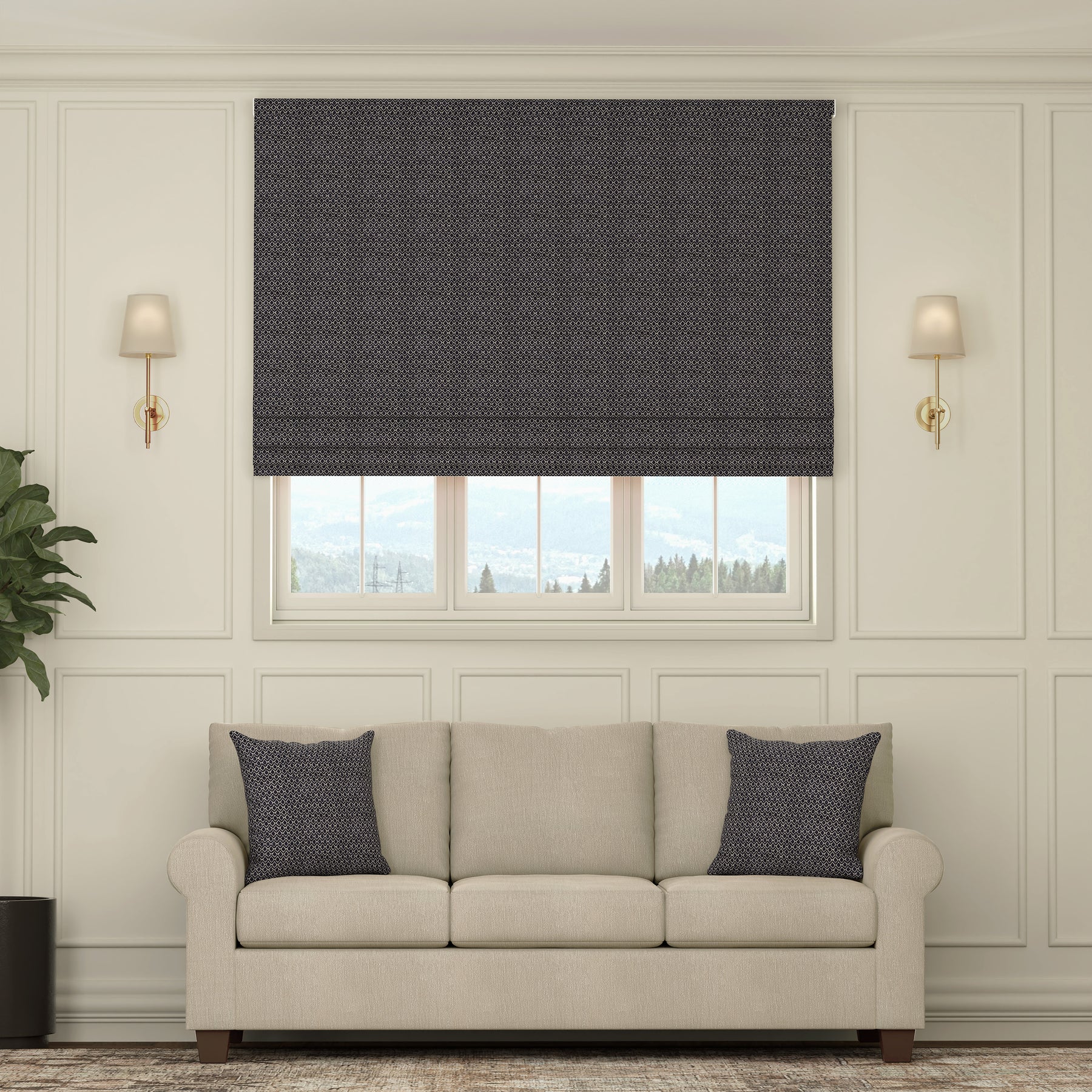 HOUSE Llewelyn-Bowen Divina Made To Measure Roman Blind Midnight