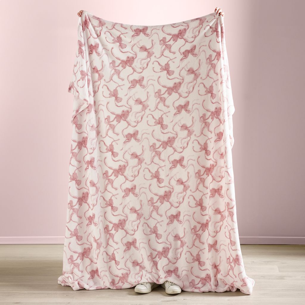Catherine Lansfield Bow 200cm x 240cm Bedspread Pink