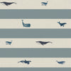 Sophie Allport Whale Stripe Made to Measure Roller Blind Deep Duck Egg