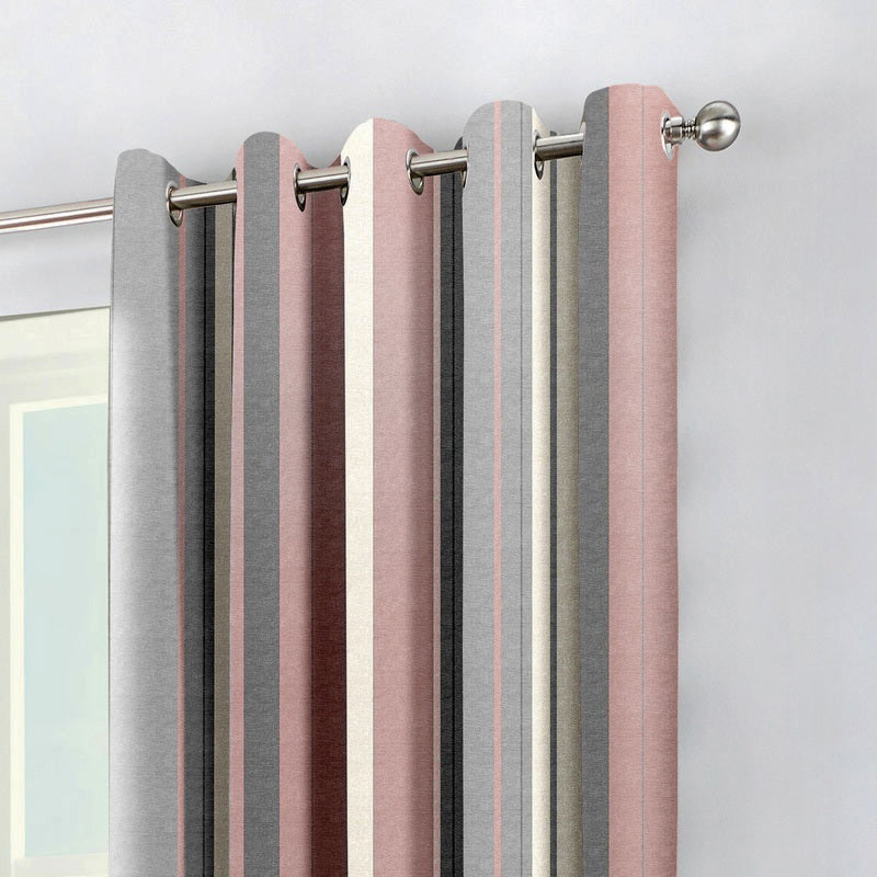 Fusion Whitworth Lined Ready Made Eyelet Curtains Blush