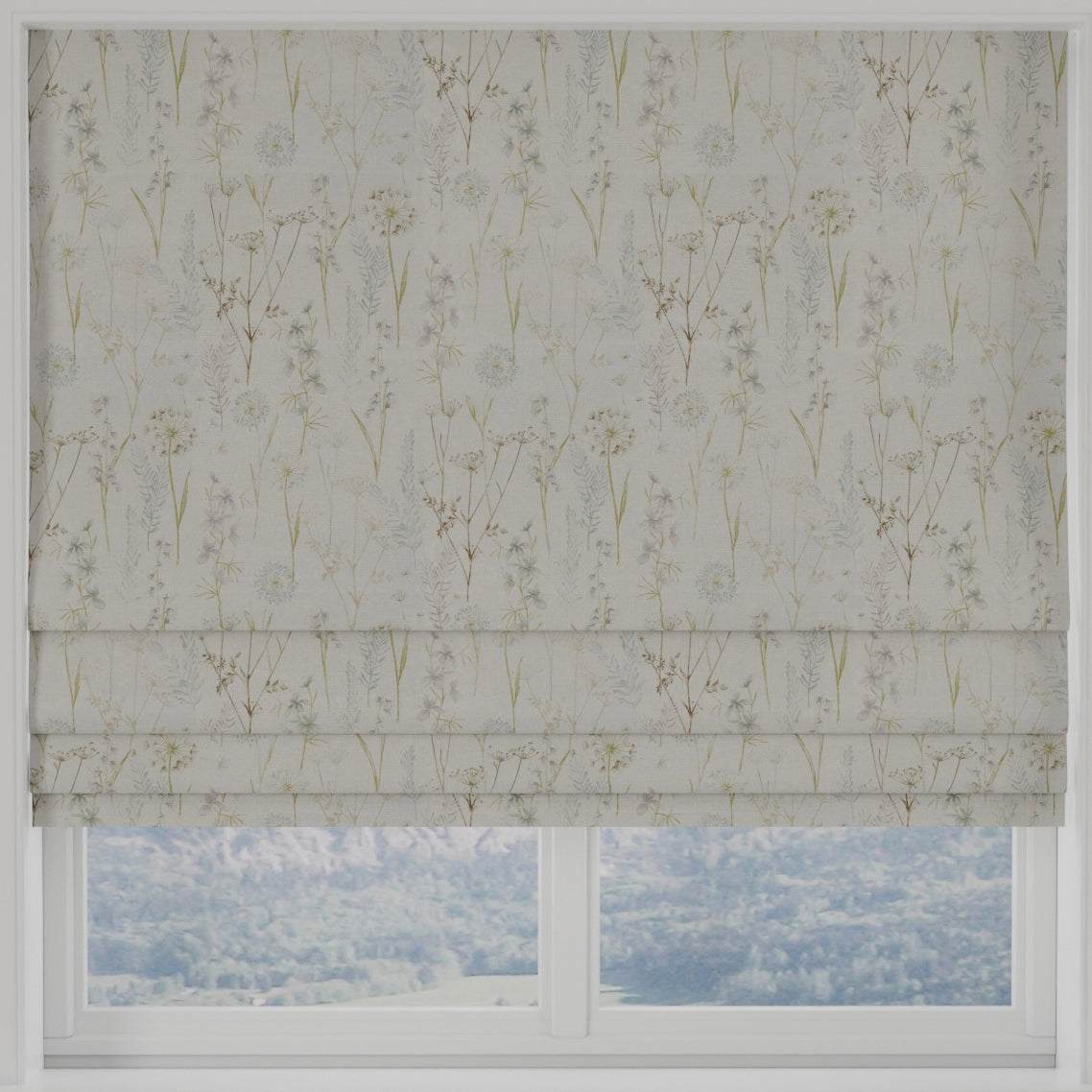 Wild Flower Made to Measure Roman Blind Wedgewood