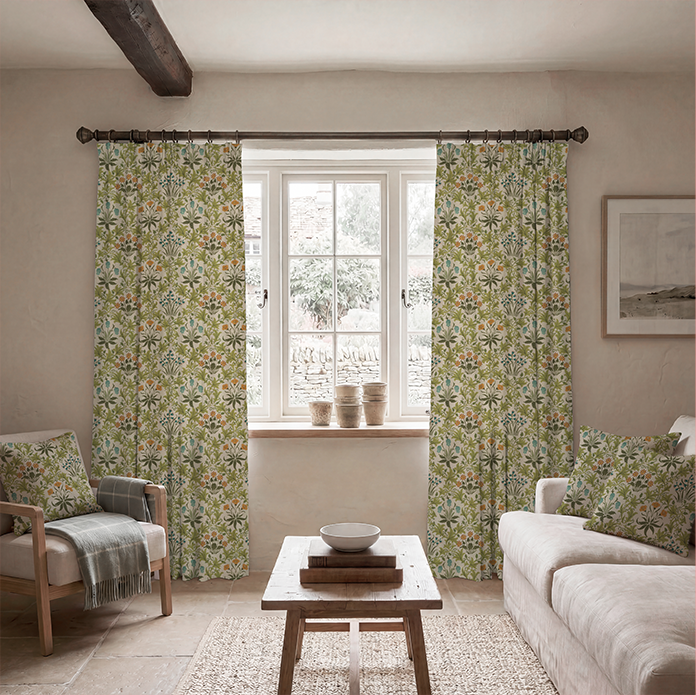 William Morris Celandine Fabric Yellow Blue