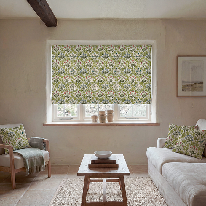 William Morris Celandine Fabric Blush Blue