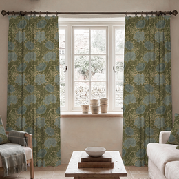William Morris Chrysanthemum Made To Measure Curtains Blue