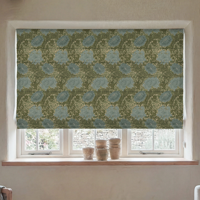 William Morris Chrysanthemum Made To Measure Roman Blind Blue