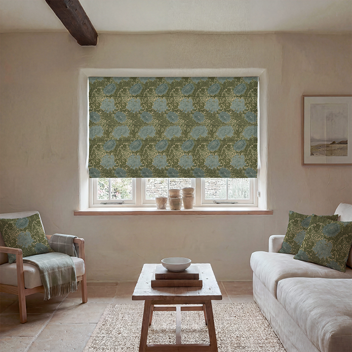 William Morris Chrysanthemum Made To Measure Curtains Blue