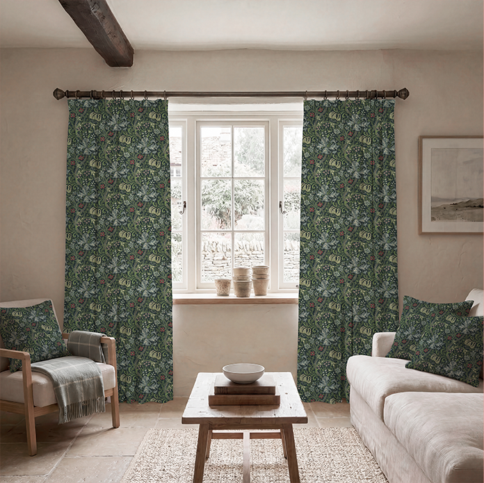 William Morris Golden Lily Fabric Blue