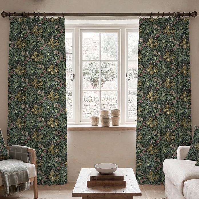 William Morris Golden Lily Made To Measure Curtains Ochre
