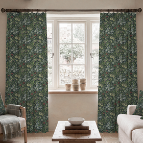 William Morris Golden Lily Made To Measure Curtains Blue