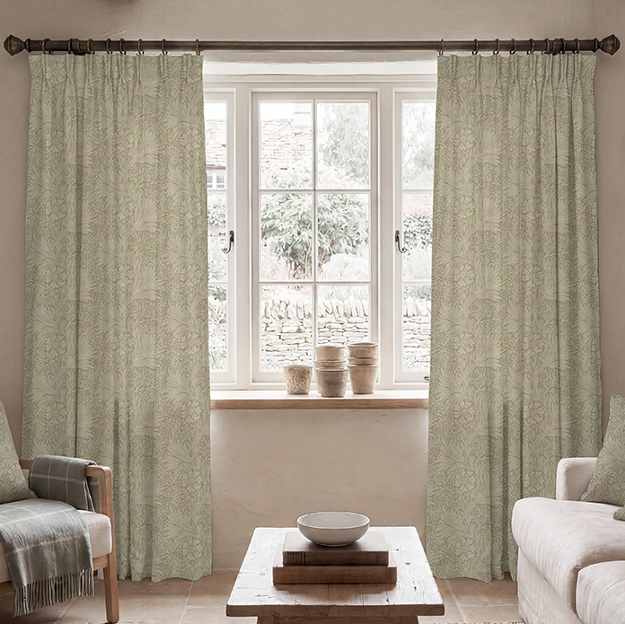 William Morris Marigold Made To Measure Curtains Beige