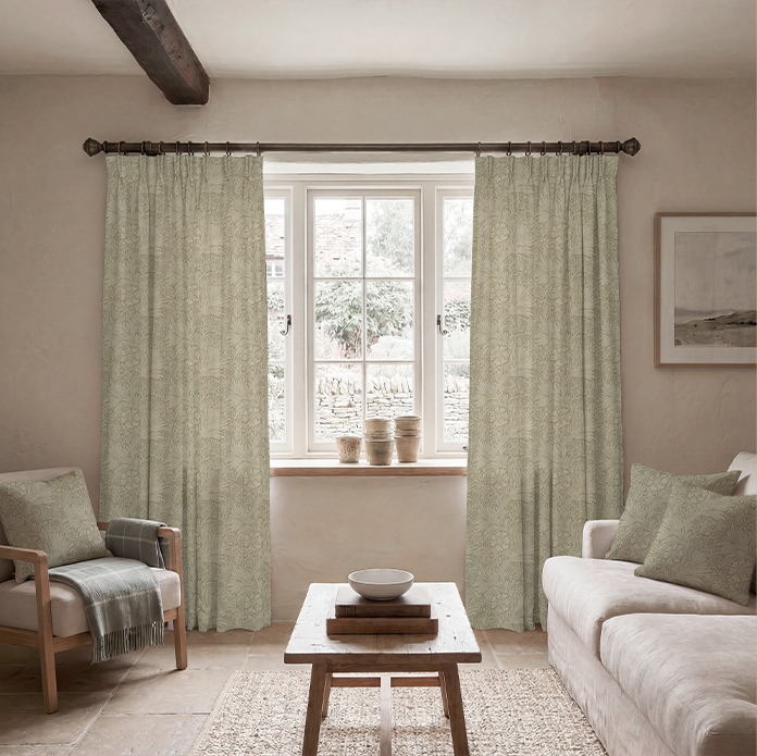 William Morris Marigold Made To Measure Curtains Beige