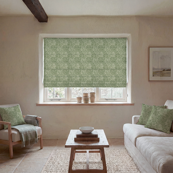 William Morris Marigold Fabric Green