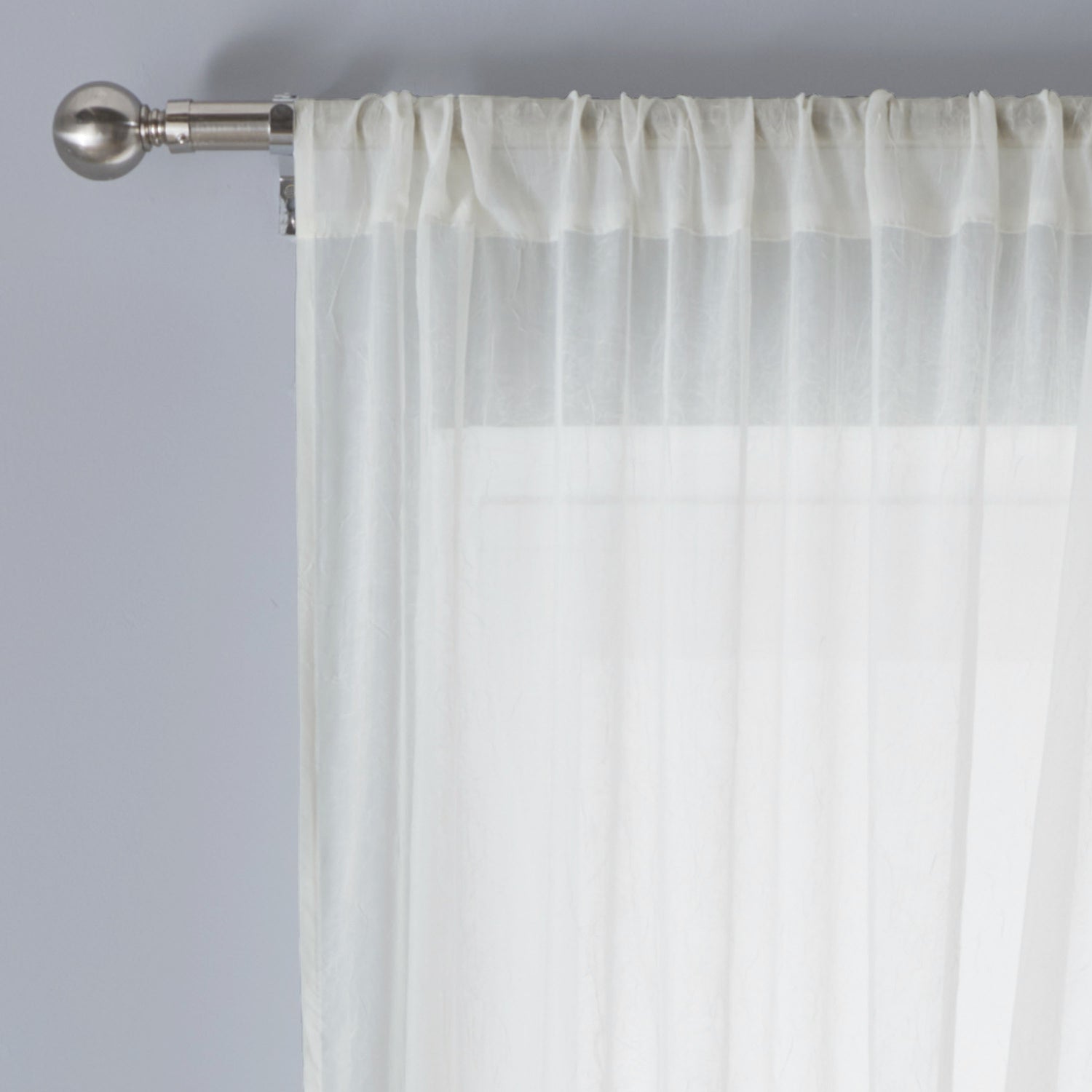 Windsor Slot Top Ready Made Single Voile Curtain Cream