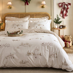 Sophie Allport Winter Scene Duvet Cover Bedding Set Off White
