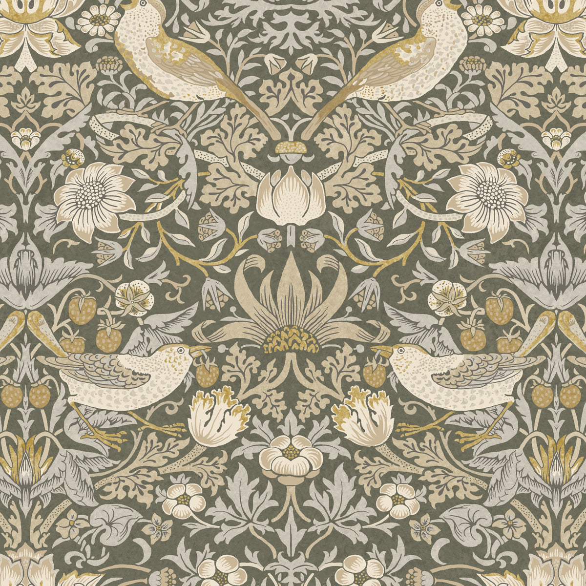 William Morris Strawberry Thief Blackout Made To Measure Roller Blind Flint