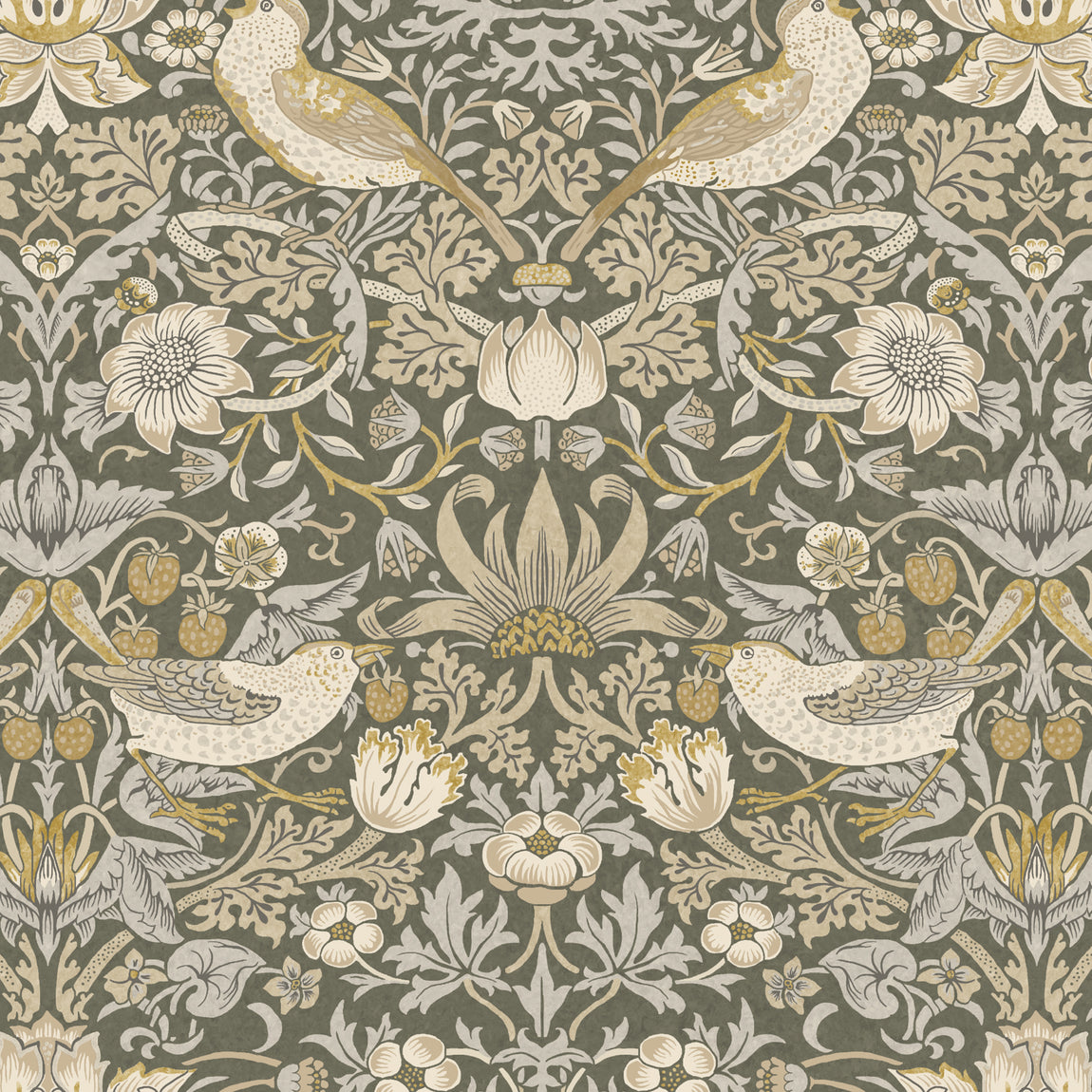 William Morris Strawberry Thief Blackout Made To Measure Roller Blind Flint