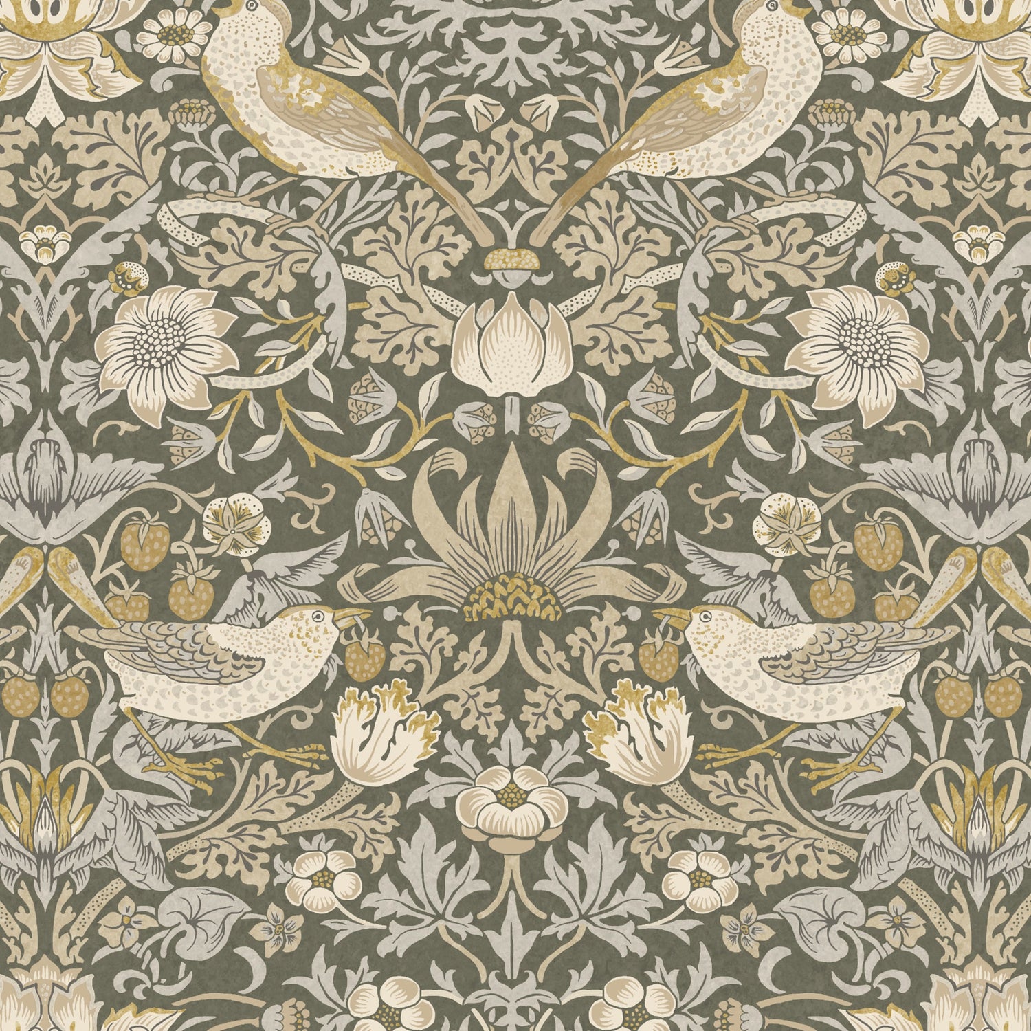 William Morris Strawberry Thief Translucent Made To Measure Roller Blind Flint