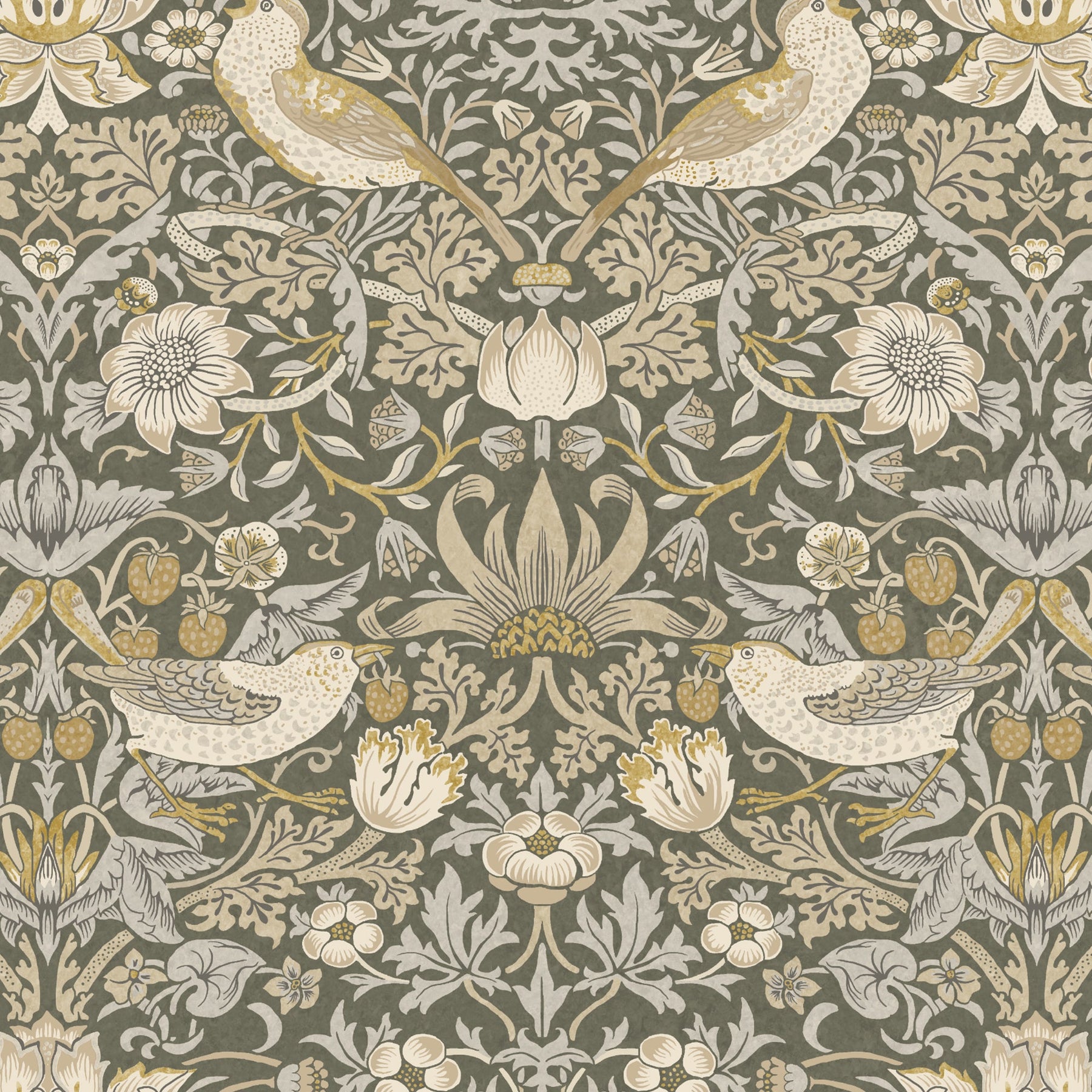 William Morris Strawberry Thief Translucent Made To Measure Roller Blind Flint