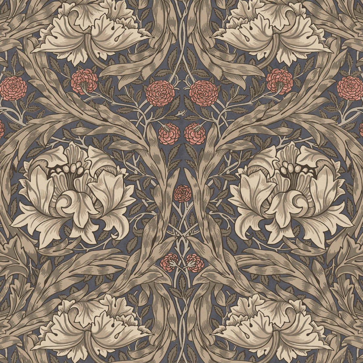 William Morris African Marigold Translucent Made To Measure Roller Blind Walnut