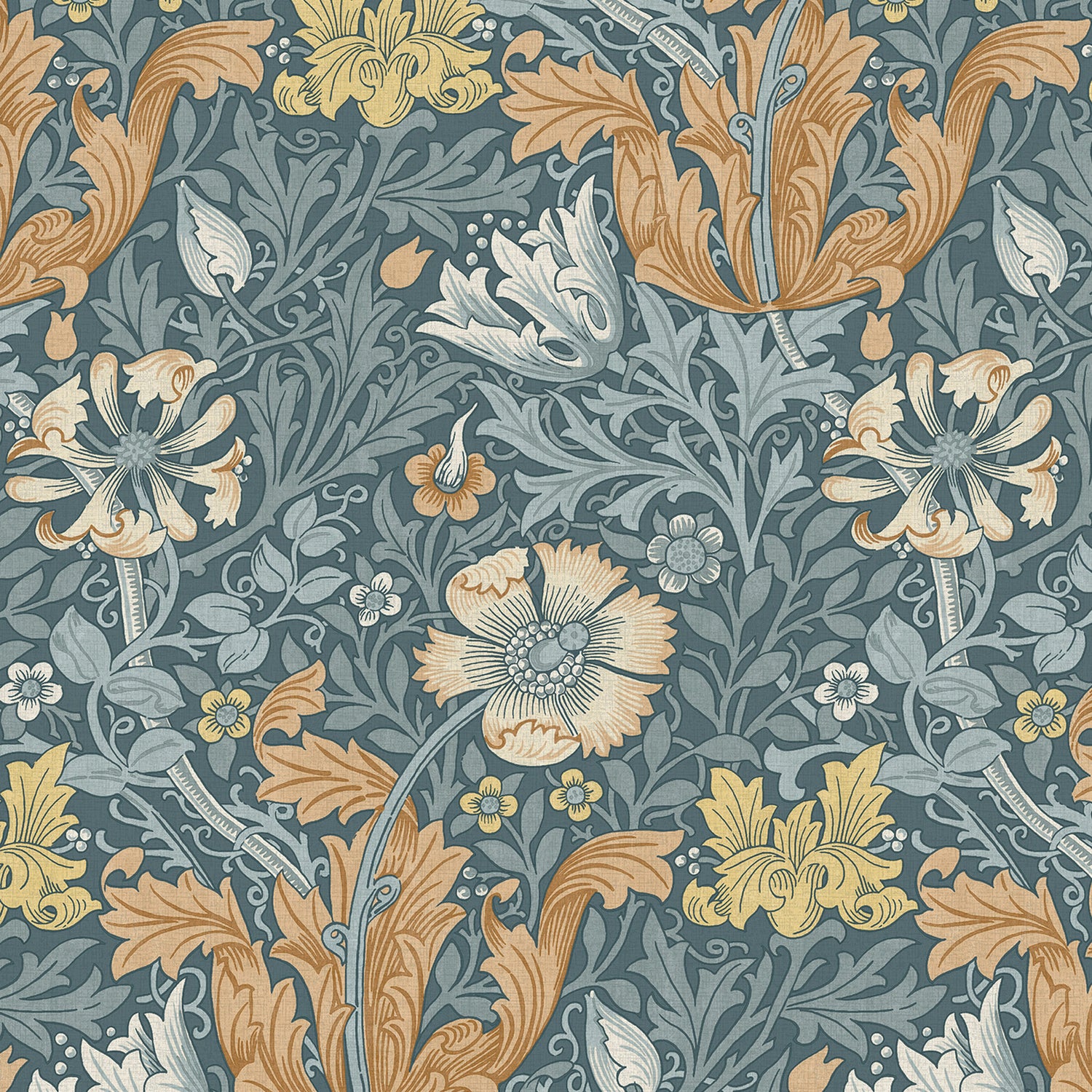 William Morris Compton Blackout Made To Measure Roller Blind Bluebird