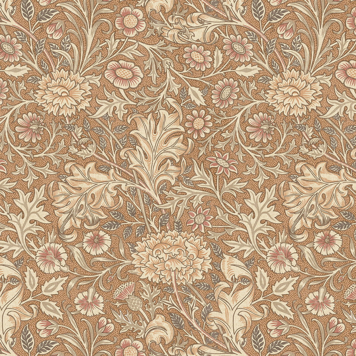 William Morris Double Bough Translucent Made To Measure Roller Blind Terracotta