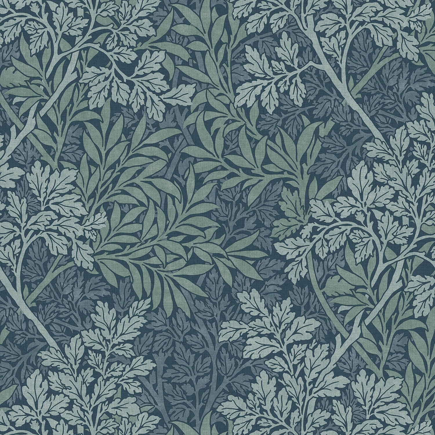 William Morris Foliage Translucent Made To Measure Roller Blind Indigo