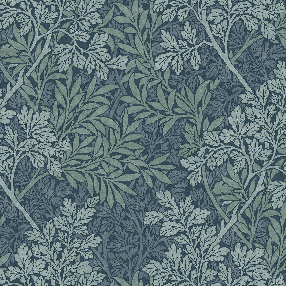William Morris Foliage Translucent Made To Measure Roller Blind Indigo