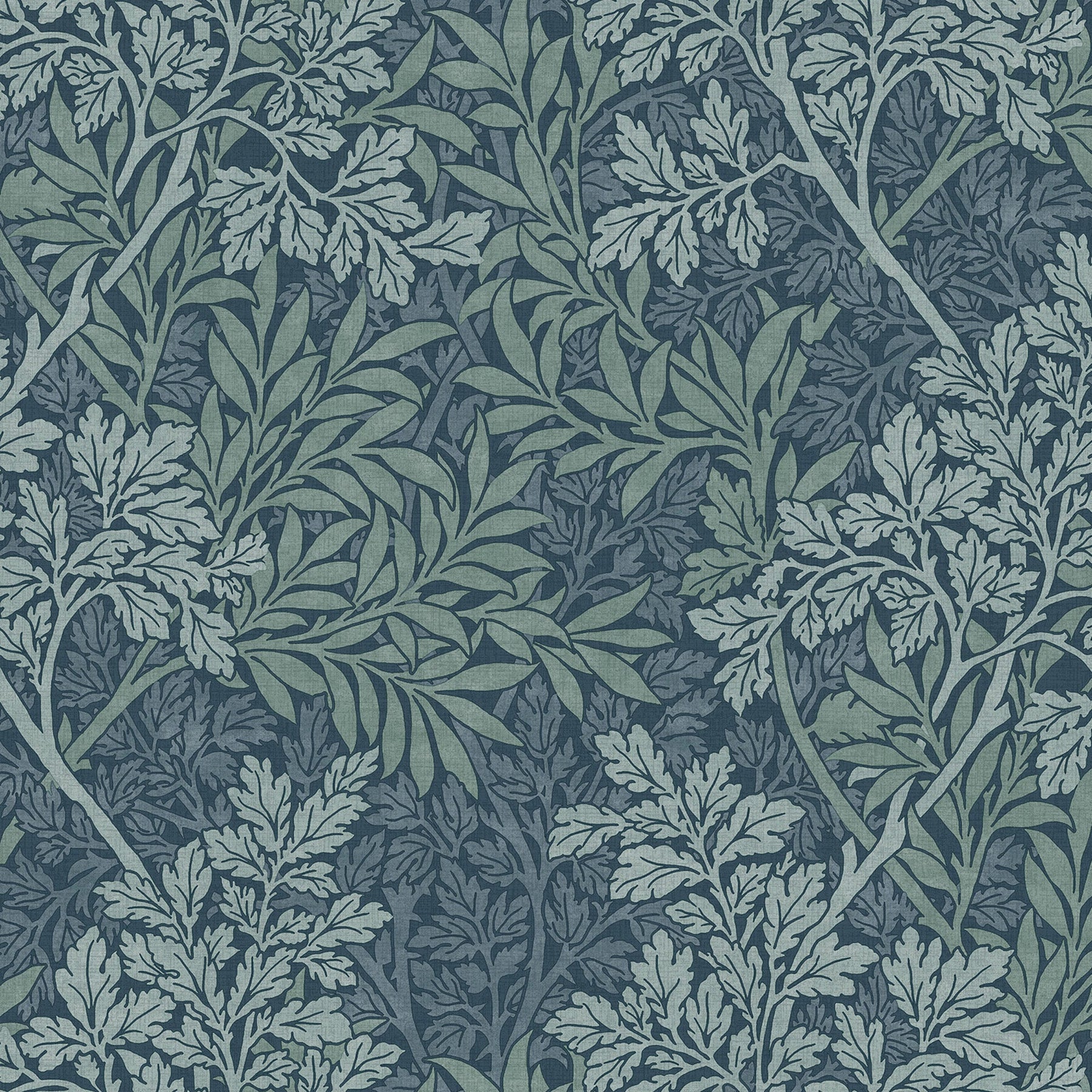 William Morris Foliage Translucent Made To Measure Roller Blind Indigo