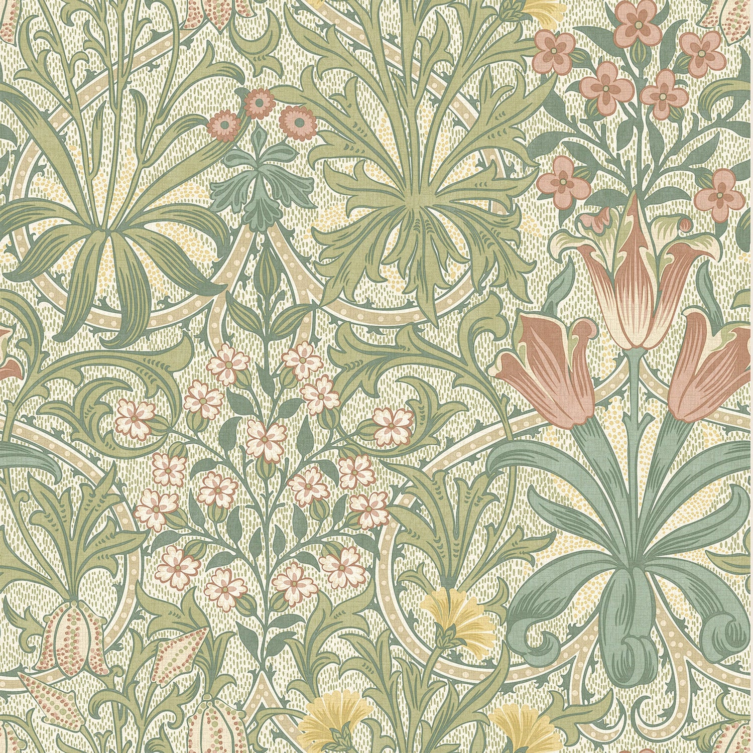 William Morris Woodland Weeds Translucent Made To Measure Roller Blind Apple