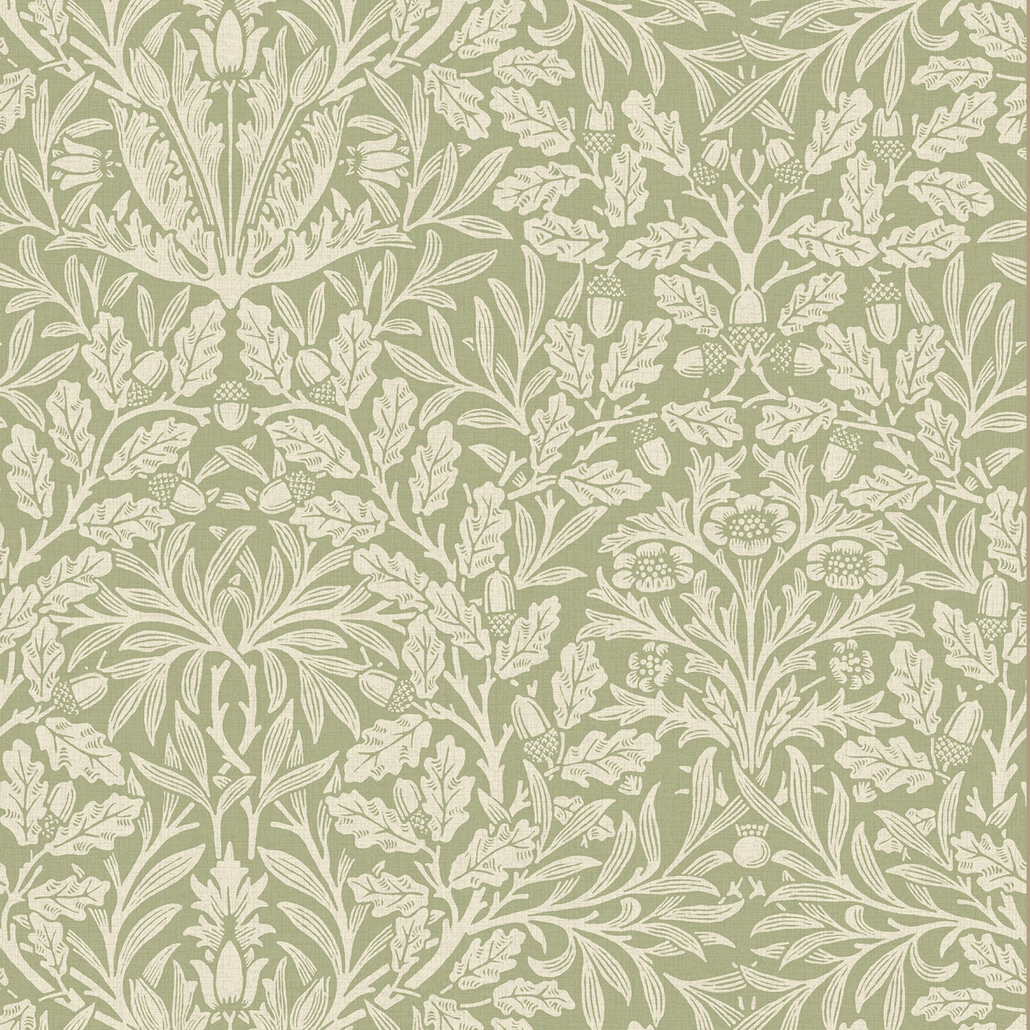 William Morris Acorn Translucent Made To Measure Roller Blind Lichen
